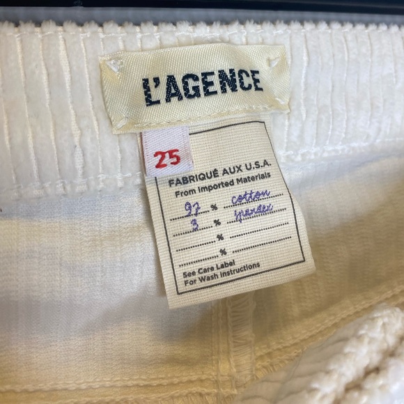 NEW L’Agence Oriana Cotton High Rise Straight Leg / Vintage White / Size 25 - Picture 7 of 10